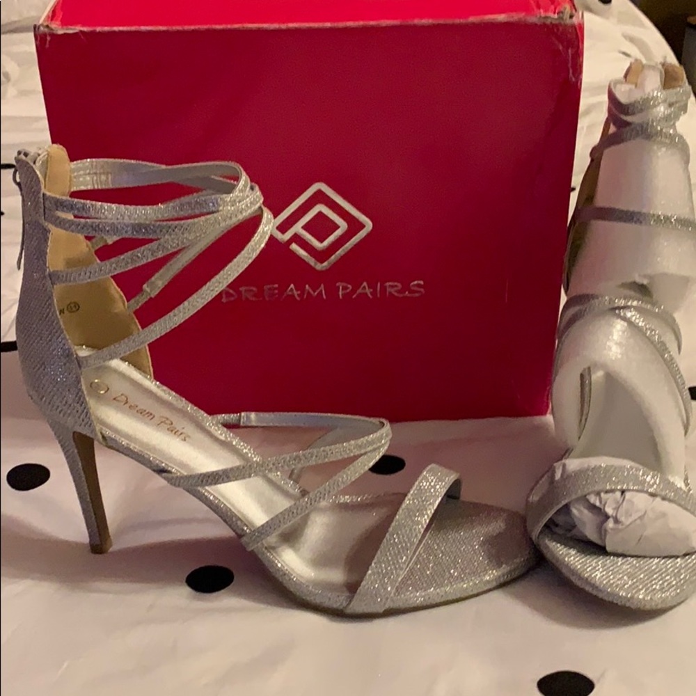 Silver stilettos sandal